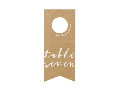 Asztalszámok - palackakasztók, 8x18,5cm (1 db / 10 db)