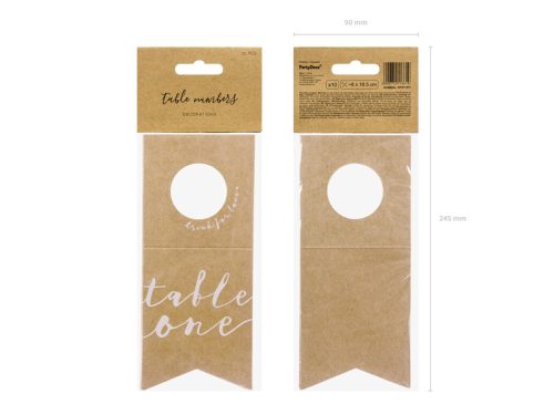 Asztalszámok - palackakasztók, 8x18,5cm (1 db / 10 db)