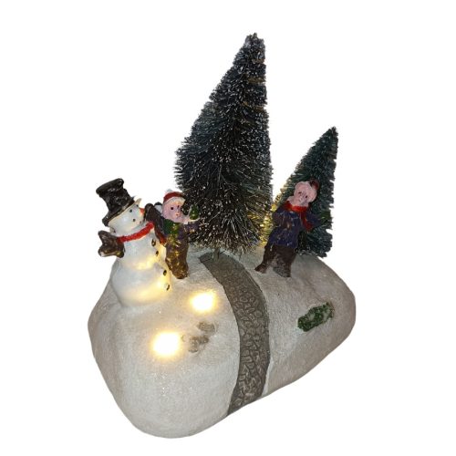 LED-es karácsonyi jelenet - hóember