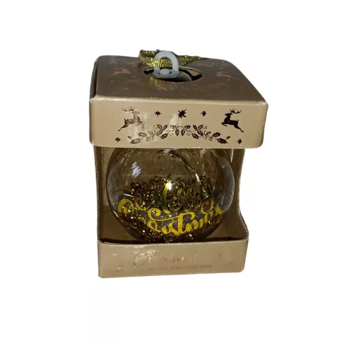 LED-es karácsonyfadísz arany - Merry Christmas felirattal