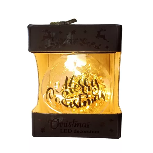 LED-es karácsonyfadísz arany - Merry Christmas felirattal