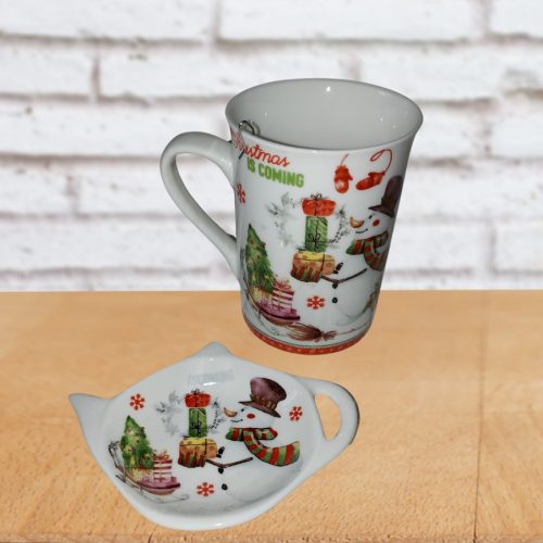 Karácsonyi tea szett fém teafű áztatóval