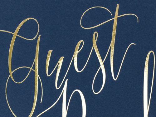 Vendégkönyv, 20x24,5cm, sötétkék, 22 lap