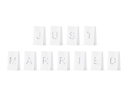 Lámpák, gyertyazsákok - Just Married, 11,5x19x7cm (1 db / 11 db)
