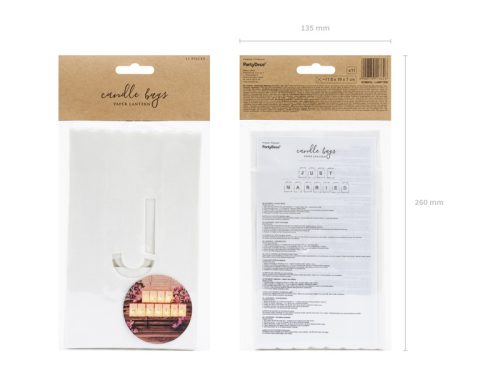 Lámpák, gyertyazsákok - Just Married, 11,5x19x7cm (1 db / 11 db)