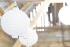 LED-es Fehér színű papír lampion 20 cm