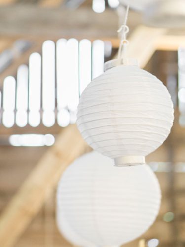 LED-es Fehér színű papír lampion 20 cm