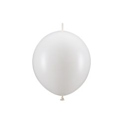   Linking balloons, 28 cm, Metallic Pure White (1 pkt / 20 pc.)