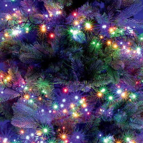 LED-es fényfüzér 7,5 m / 768 db színes LED, 8 fényprogram, adapter, kül- és beltéri