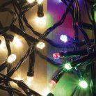 LED-es DUAL COLOR fényfüzér, 7 m / 100 db melegfehér és színes LED, kül- és beltéri