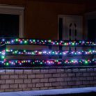 LED-es fényfüzér, 14 m / 200 db színes LED, 8 fényprogram, kül- és beltéri