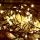 LED-es fényfüzér, 14 m / 200 db melegfehér LED, 8 fényprogram,  kül- és beltéri