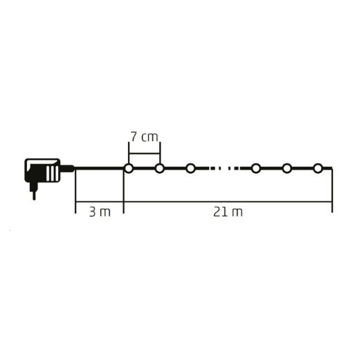 LED-es dual color fényfüzér, kül- és beltéri kivitel, 21 m/300 db melegfehér/hidegfehér
