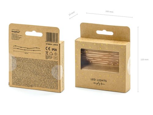 Dekoratív LED lámpák, réz, 1,90m