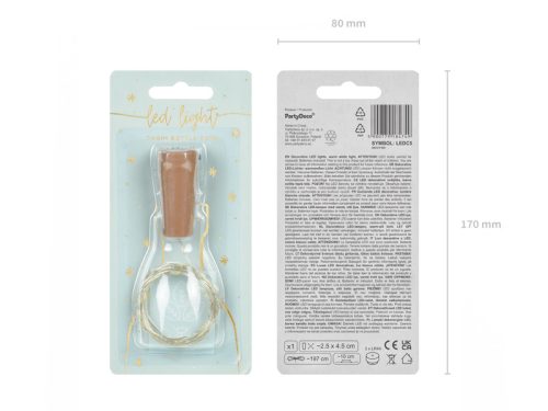 Borosüveg világítás meleg fehér, 197cm