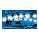 LED-es villanykörte fényfüzér, 9,5 m / 20 db melegfehér LED, kül- és beltéri 