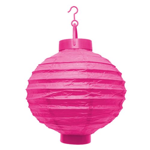 Magenta papír lampion 20 cm - LED-es