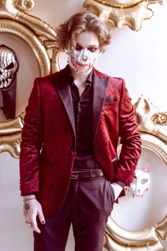 Koponya maszk, 16,5x14cm, mix