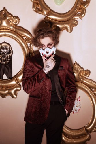 Koponya maszk, 16,5x14cm, mix