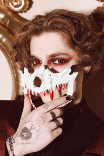 Koponya maszk, 16,5x14cm, mix