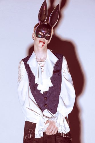 Nyuszi maszk, 16,5x34 cm, fekete