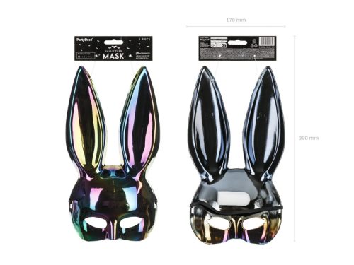 Nyuszi maszk, 16,5x34 cm, fekete