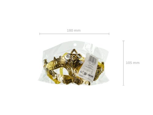 Farsangi maszk, 17x9 cm, arany