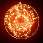 LED-es fényfüzér, 120 db melegfehér micro LED, 6 ágú, hálózati adapter, kül- és beltéri