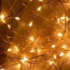 LED-es fényfüzér-köteg, 150 db melegfehér micro LED, 6 ágú, kül- és beltéri 