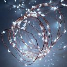 LED-es fényfüzér, 15,9 m / 160 db hidegfehér micro LED,  kül- és beltéri 
