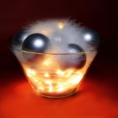 LED-es fényfüzér, 15,9 m / 160 db melegfehér micro LED, kül- és beltéri