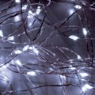 LED-es fényfüzér, 200 db hidegfehér micro LED, 10 ágú, kül- és beltéri 