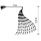 LED-es fényfüzér-köteg, 200 db melegfehér micro LED, 10 ágú, kül- és beltéri 
