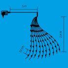 LED-es fényfüzér-köteg, 250 db melegfehér micro LED, 10 ágú, kül- és beltéri