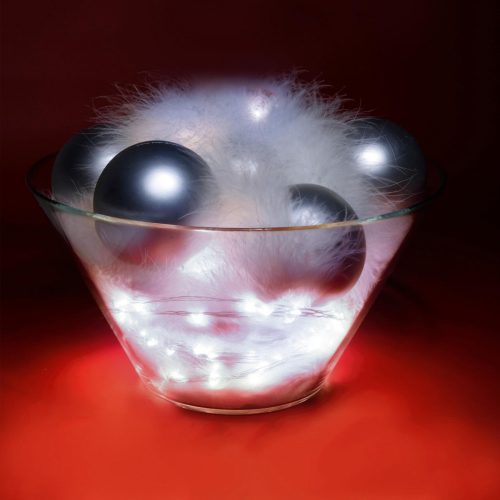 LED-es fényfüzér, 7,9 m / 80 db hidegfehér micro LED, kül- és beltéri 