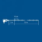 LED-es fényfüzér, 7,9 m / 80 db melegfehér micro LED, kül- és beltéri