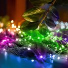 LED fényfüzér, beltéri, 1,9 m/20 db színes micro LED,  elemes