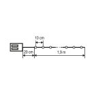 LED fényfüzér, beltéri, 1,9 m/20 db színes micro LED,  elemes