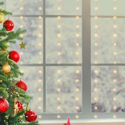   LED-es fényfüggöny, 3x2 m / 200 db melegfehér micro LED, beltéri