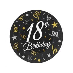 Happy Birthday 18 B&C papírtányér 6 db-os 18 cm