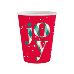 Karácsonyi Red Joy papír pohár 6 db-os 250 ml