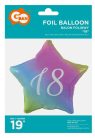 Szivárvány Happy Birthday 18 Rainbow csillag fólia lufi 44 cm