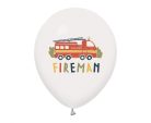 Tűzoltó Fireman léggömb, lufi 5 db-os 12 inch (30 cm)