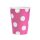 Magenta Polka Dots papír pohár 6 db-os 270 ml