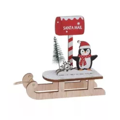   Lézervágott karácsonyi dekoráció postaládás - pingvines