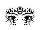 Face Decoration Crystals, Black, 15x9cm