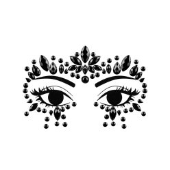 Face Decoration Crystals, Black, 15x9cm