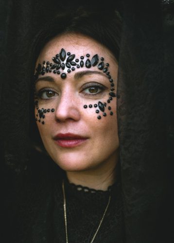 Face Decoration Crystals, Black, 15x9cm