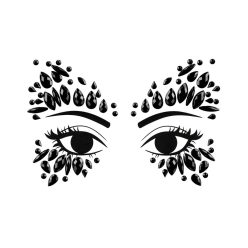 Arcdekorációs kristályok, fekete, 15x9cm