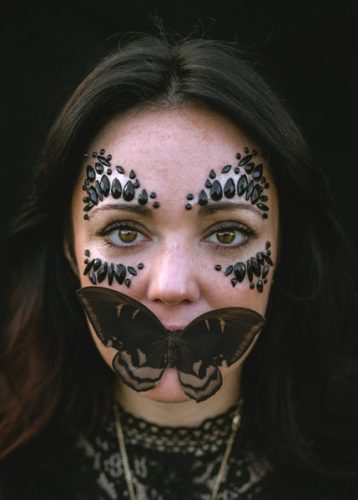 Arcdekorációs kristályok, fekete, 15x9cm